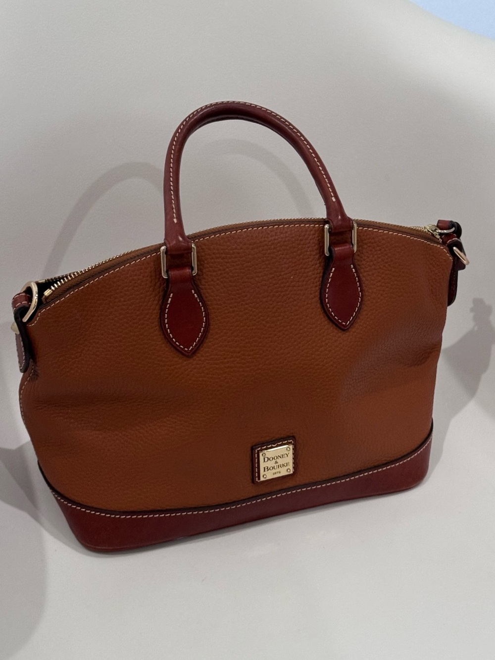 Dooney & Bourke Brown Leather Crossbody with Red Interior
